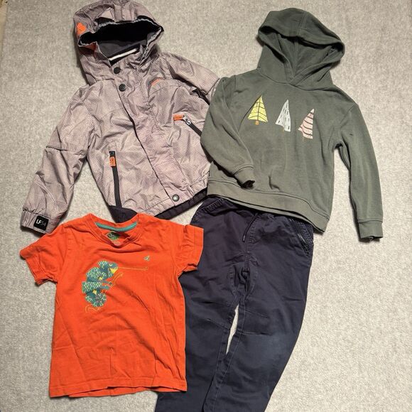 London Fog Lightweight Jacket Boys 3T Gray Lined Hooded Reflective Multiseason - Picture 1 of 16